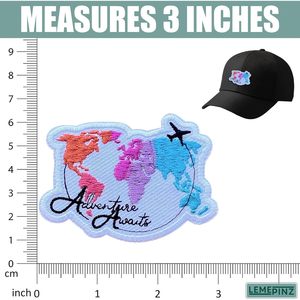 Patch brodé « L'aventure vous attend » de 3 pouces, thermocollant ou à coudre, pour sacs, tissus et feutre non tissé - Product Image 3