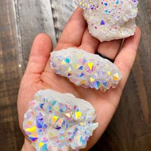 Cristal de Quartz Clair Naturel Effet Angel Aura AB, Grappe de Pierres Brutes, Cristal Blanc, Minéral Brut pour Décoration Feng Shui - Product Image 5