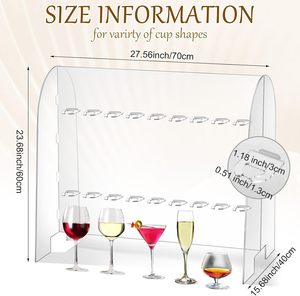 2-Tier Acrylic <span class=keywords><strong>Champagne</strong></span> tường chủ 18 khe cắm rượu vang thủy tinh stemware giá bên đứng uống tháp kệ tủ trưng bày - Product Image 2