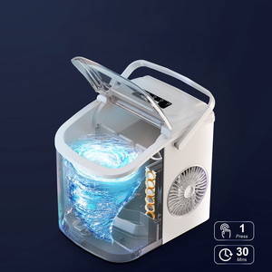 For Ecozy Countertop Portable Pebble Ice Maker 9 Cubes in 6 Mins for Household or Hotel Use <b>Plastic</b> Housing with Ice Bags Basket - Product Image 2
