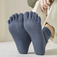 Chaussettes à cinq doigts en coton avec logo personnalisé, chaussettes classiques à cinq doigts pour hommes