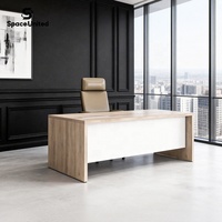 Bureau de direction en panneaux de particules de style moderne et luxueux SpaceUnited Foshan Office Furniture