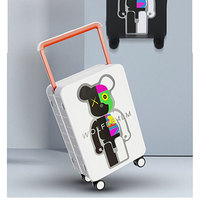 Valise de bagage à coque dure colorée imprimée Bagage à coque dure PC avec 4 roues Spinner Hold Check in Travel Case avec serrure TSA