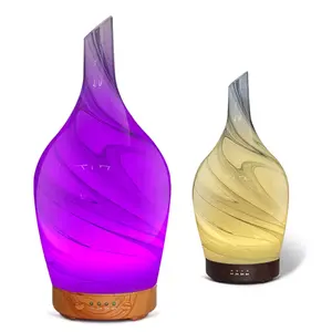 120ML 3D Fireworks Glass Vase Humidifier night light Effect Glass Color Changing Essential Oil Aroma Diffuser for Home Office
