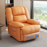 Fauteuil inclinable moderne FlameGlow G03 avec télécommande, repose-pieds extensible, support lombaire gonflable, tissu et métal réglables