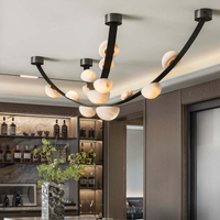 Lustre suspendu en albâtre LED, design minimaliste moderne, pour salle à manger, salon, décoration de la maison, OEM
