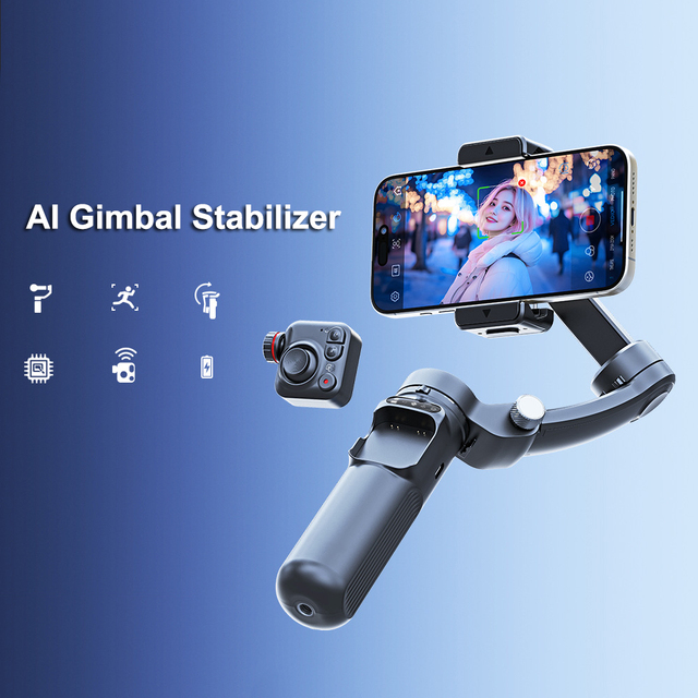 3- AI Gimbal Smartphone Stabilizer Detachable Remote Control Automatic Selfie Stick Anti-Shake Intellint Smart Phones