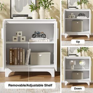 Buffet moderne en panneaux de particules, armoire de cuisine avec étagères réglables, durable, facile à assembler, protection contre l'inclinaison pour salon - Product Image 5