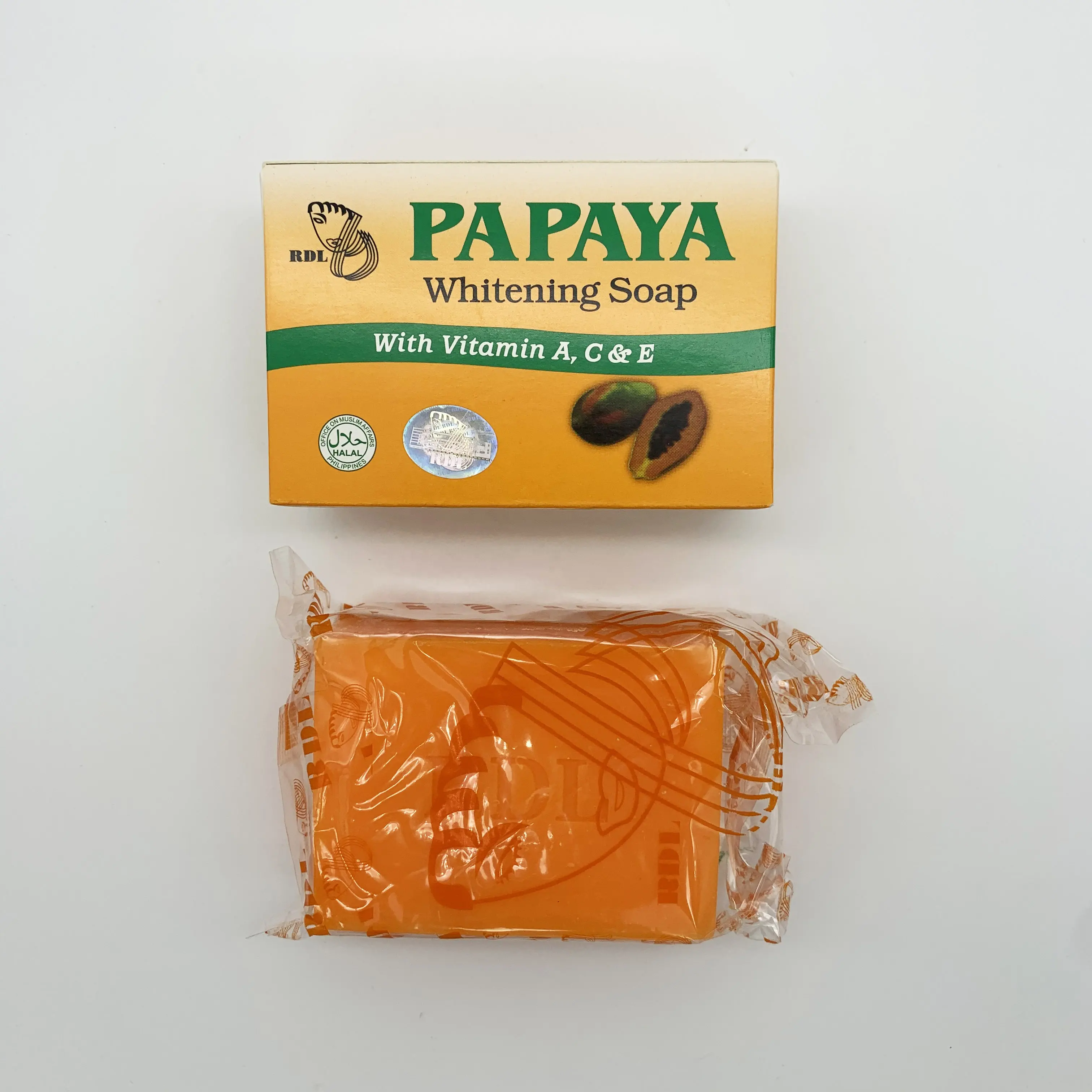 RDL 135g Papaya Plastiktüte Packung Extrakt Haut aufhellung OEM Seife