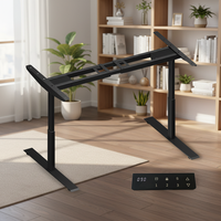 Table de travail modulaire électrique réglable en 3 sections, ergonomique, en acier, autoportante, pliable, à double moteur, pour usage commercial (bureau/salle de sport)