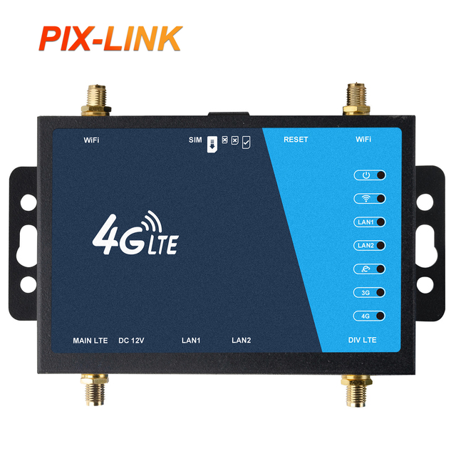 PIX-LINK LT220 4G LTE Router Industrial Grade 4G Wireless Modem 300Mbps 4G LTE CAT6 SIM Card Router Firewall Protection Router