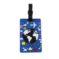 Étiquettes de bagages en PVC à motif animalier de dessin animé, pendentifs d'identification créatifs anti-perte pour valises de voyage