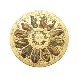 뜨거운 판매 12 별자리 행운의 디지털 인쇄 다채로운 동전
