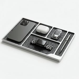 Organizador de Escritorio Elegante Honcam EDC, Bandeja Decorativa para Escritorio de 11.8X7.87 Pulgadas para Mesita de Noche o Cómoda, para Teléfono - Product Image 1