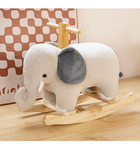 Özel yumuşak peluş dolması hayvan sallanan at müzik kutusu ile çok amaçlı sürme oyuncak - Product Image 2