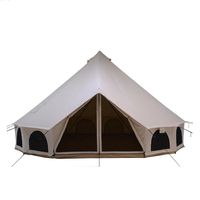 Carpa de Lona Espaciosa Tipo Campana con Orificio para Estufa, Yurta de Lujo para Acampar, Impermeable y Transpirable para Todo Tipo de Clima