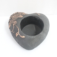 Pots à fleurs en ciment sculpté en forme de cœur pour les funérailles et les cimetières, design classique écologique, jardinière intérieure/extérieure