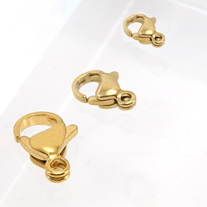 Zogxin <b>Lobster</b> Clasp 18K Gold Plated Stainless Steel For Bracelet Making Jewelry Findings Components Cat <b>Claw</b> Shape - Product Image 2