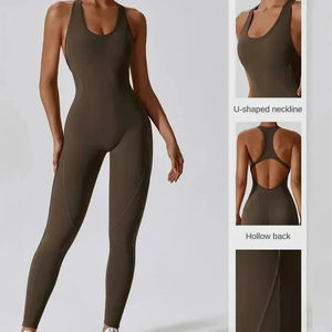 بيع بالجملة رومبير عارية الظهر طقم لياقة بدنية ارتداءها ملابس رياضية صالة ألعاب مثيرة فتاة جمال الظهر لينة قطعة واحدة يوجا بذلة نسائية - Product Image 2