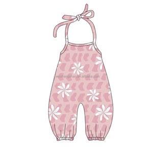 <span class=keywords><strong>Tutina</strong></span> per Bambine con Stampa Hawaii, Senza Maniche, Schiena Scoperta, in Tessuto di Seta di Latte, Vendita Calda - Product Image 2