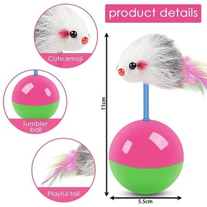 Jouets pour chats : Souris en fourrure colorées et durables, balles de jeu pour chatons, jouets préférés de Mimi pour attraper les chats, fournitures pour chats - Product Image 6