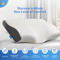 Oreiller en mousse à mémoire de forme de luxe en forme de papillon, orthopédique, ergonomique, cervical, écologique, hypoallergénique pour le cou