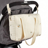 Organisateur de poussette en coton universel direct d'usine avec porte-gobelet isolé fermeture à glissière de conception portable décontractée