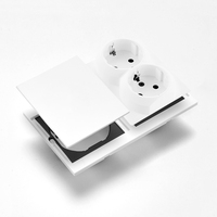 Interruptores y Enchufes de Pared WESA Ultrafinos con Botón Pulsador de 1/2/3 Vías, Enchufe Europeo de 1/2 Vía, Combinación Libre, Diseño Moderno de Lujo