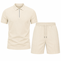 Ensemble décontracté homme été 2026 tendance avec short à cordon et t-shirt uni personnalisable avec LOGO pour le fitness