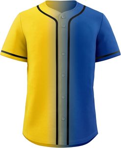 <b>Mens</b> Baseball Jersey Blank Plain Button Down Shirts Short Sleeve Hip Hop Hipster Active Team Sports Uniforms <b>S</b>-XXXL - Product Image 3