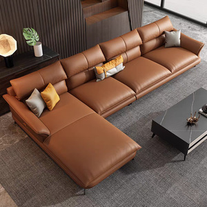 2026 GEDO Modern Elegant Genuine Leather Corner L Shape Living Room S091 Leather <b>Material</b> Luxurious and Genuine Leather - Product Image 1