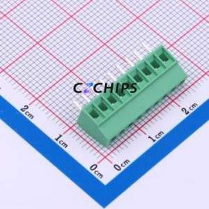 MX128-2.54-09P-GN01-Cu-Y-A Screw Terminal Block Through hole Component (THT),P=2.54mm Connector 1x9P 2.54mm Green Through Hole - Product Image 1