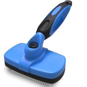 Low MOQ Custom Logo & Color Cat Dog <b>Pet</b> Hair Shedding Grooming Comb Self Cleaning Slicker <b>Brush</b> Tool - Product Image 1