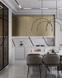 เครื่องครัวสแตนเลสโมดูลาร์อัจฉริยะสีเทาด้านคุณภาพสูงปรับแต่งได้พร้อมรูปทรงประตูเกาะ - Product Image 4