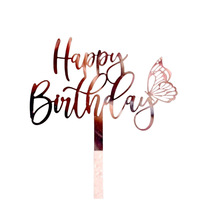 Décorations de gâteau en acrylique réutilisables et écologiques en forme de papillon – Joyeux Anniversaire, Fête des Mères, Anniversaire – Élégantes découpes laser pour fêtes