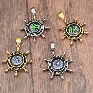 Collar de Cadena de Acero Inoxidable Vintage para Hombre, Colgante de Brújula Posicionable de Moda 2024 de Alta Calidad, Joyería Hip-Hop para Hombre - Product Image 2