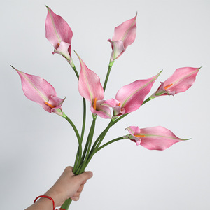 Flor Artificial de Lirio de Cala de Doble Pétalo, Blanca, Rosada y Morada, de Plástico PU, Alta Simulación, para Decoración de Bodas y Hogar - Product Image 4