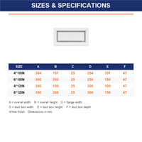 Diffuseur d'air encastré sans cadre pour plafond, panneau plat en aluminium, grille de retour d'air encastrée pour cloison sèche