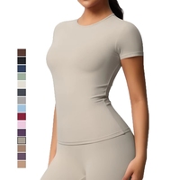 Maßgeschneidertes Kurzarm-Oberteil für Damen Fitness Yoga Bekleidung Gym Workout Freizeit Sportshirt