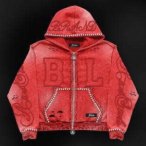 Felpa Vintage con cappuccio e strass con cappuccio oversize oversize felpa con cappuccio in cristallo con cappuccio di cotone peso massimo Design Unisex - Product Image 3