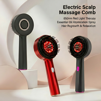 Peigne de massage électrique du cuir chevelu avec thérapie par lumière rouge, applicateur d'huile pour la croissance des cheveux, brosse vibrante pour le massage de la tête contre la perte de cheveux