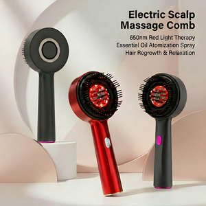 <strong>Electric</strong> Scalp Massage Comb Red Light Therapy Hair Growth Oil Applicator Brush Vibration <strong>Head</strong> <strong>Massager</strong> for Hair Loss - Product Image 1