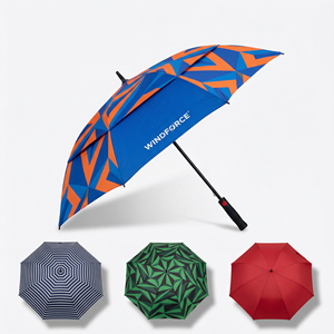 Big Size Double Layers Windproof Advertising Gifts Strong Fiberglass Frame <b>Automatic</b> Open Custom Design Golf <b>Umbrella</b> With Logo - Product Image 1