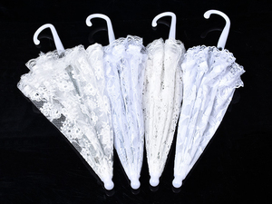 DD1511 романтический свадебный реквизит для фотографий костюм украшение для танцев зонтик вышивка цветок Свадебный белый кружевной зонтик - Product Image 4