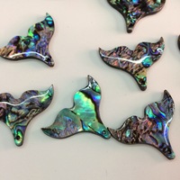 26*20mm coquille d'ormeau naturel queue de poisson nacre coquille pendentifs breloques pour la fabrication de bijoux à bricoler soi-même