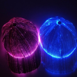 Ecodi Usb Rechargeable Led chapeau réglable 7 couleurs luminescent Led casquette de Baseball Fiber optique Led Rave chapeau pour fête de Festival - Product Image 5