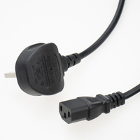 Câble d'alimentation ca pour moniteur d'ordinateur portable, fiche britannique à 3 broches, cordon d'alimentation certifié C13