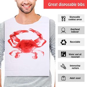 Bavoirs jetables en plastique imperméables avec logo personnalisé, à nouer, <span class=keywords><strong>pour</strong></span> adultes et enfants, parfaits <span class=keywords><strong>pour</strong></span> <span class=keywords><strong>manger</strong></span> des fruits de mer - Vente en gros - Product Image 3