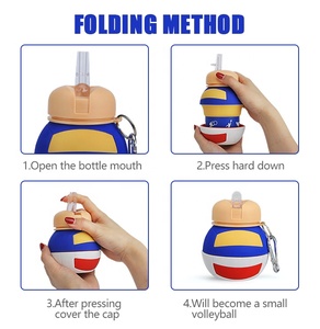 Customizable Silicone <b>Sport</b> <b>Water</b> <b>Bottle</b> for Kids Collapsible Leak Proof High Thermal Insulation for Running Gym Gifts Drinkware - Product Image 4