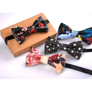 PU Leather Bowtie for Men Suit Leopard Bow Tie Female Necktie Cravate Homme Wedding Party Ties for Men Custom Logo without Box